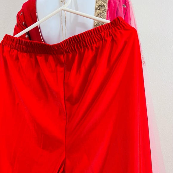 Red Anarkali gown or dress with dupatta and matching bottom - Picture 12 of 13